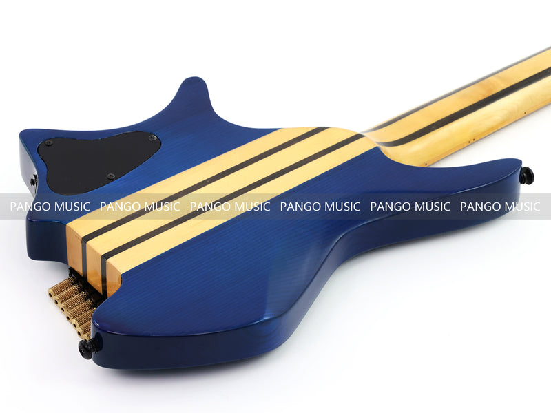 7-String Headless Gloss Blue Electric Guitar with 5-Piece Neck & Ash Body (WTG-929, Limited Edition)