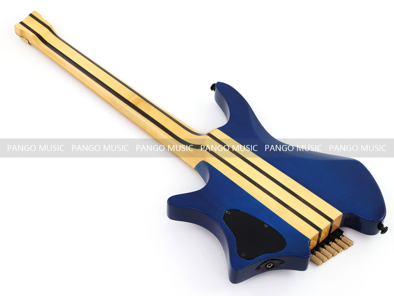 7-String Headless Gloss Blue Electric Guitar with 5-Piece Neck & Ash Body (WTG-929, Limited Edition)