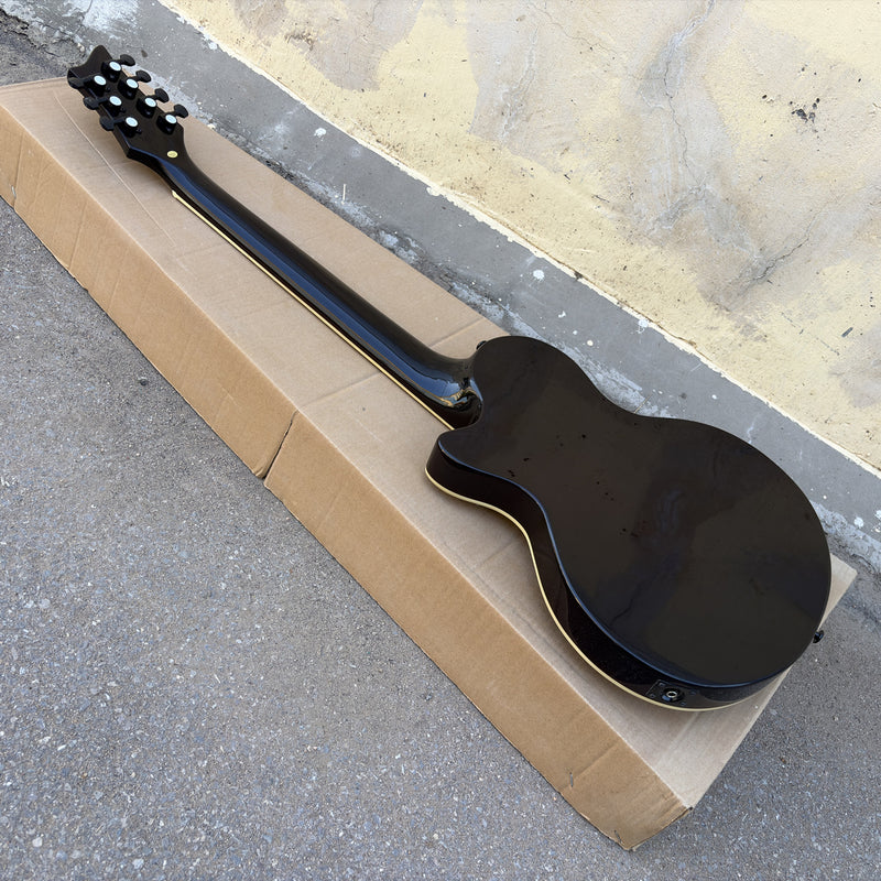 7-String Semi-Hollow Electric Guitar with Gloss Dark Sunburst Finish (YMZ-261)