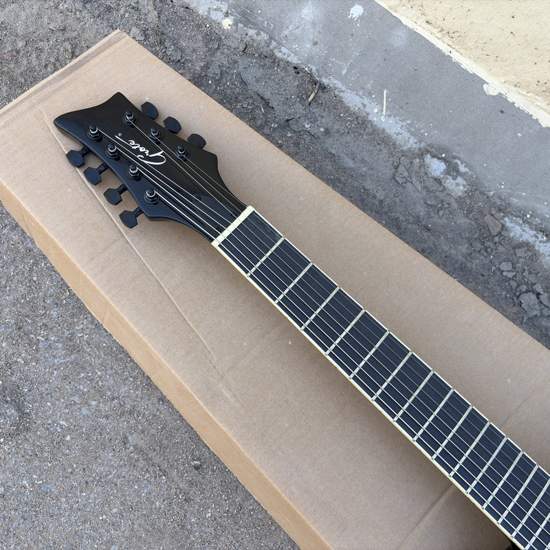 7-String Semi-Hollow Electric Guitar with Gloss Dark Sunburst Finish (YMZ-261)