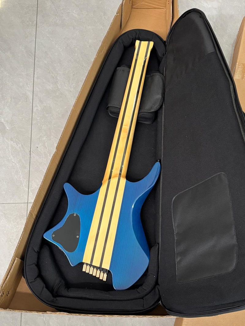 7-String Headless Gloss Blue Electric Guitar with 5-Piece Neck & Ash Body (WTG-929, Limited Edition)