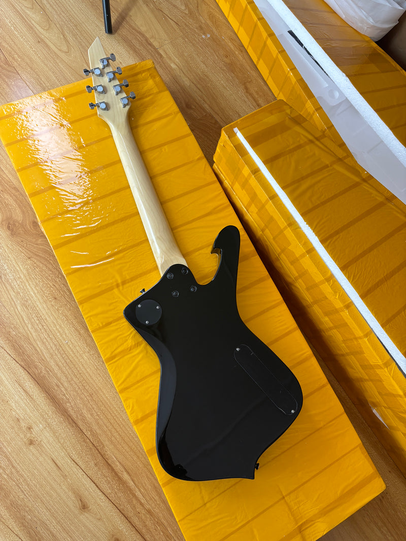 7-String Left-Handed Electric Guitar with Cracked Purple Mirror Top (PIB-125)