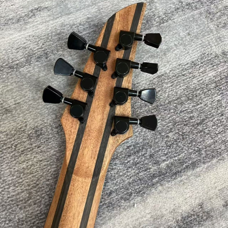 7 String Burl Top Blue Gradient Modern Shred Electric Guitar (LRG-011)