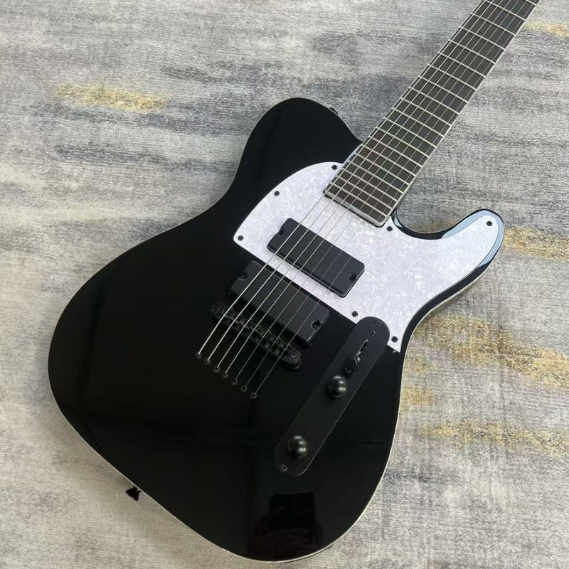 7 String Tele Style Electric Guitar with Gloss Black Finish (LRG-125)