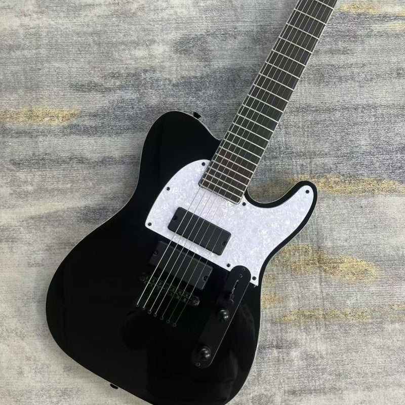 7 String Tele Style Electric Guitar with Gloss Black Finish (LRG-125)