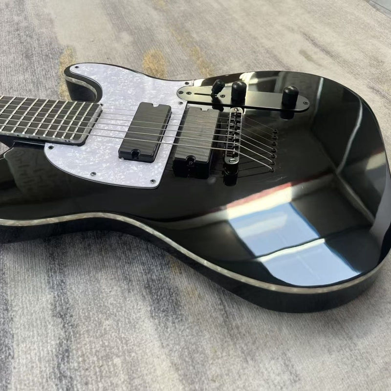 7 String Tele Style Electric Guitar with Gloss Black Finish (LRG-125)