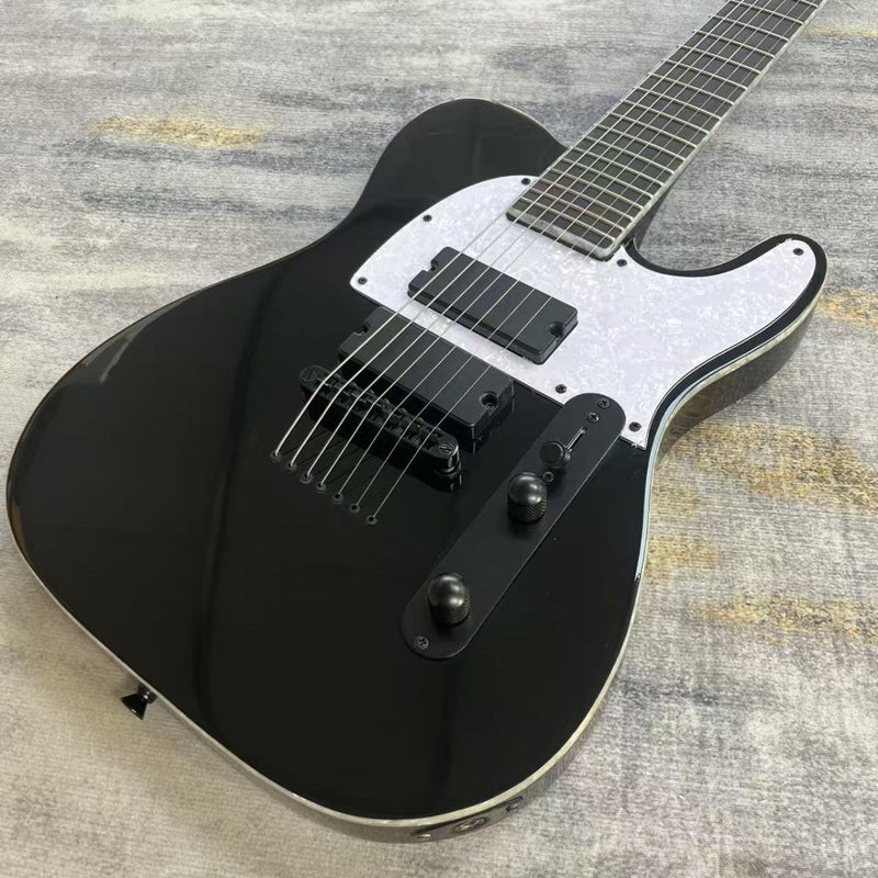 7 String Tele Style Electric Guitar with Gloss Black Finish (LRG-125)