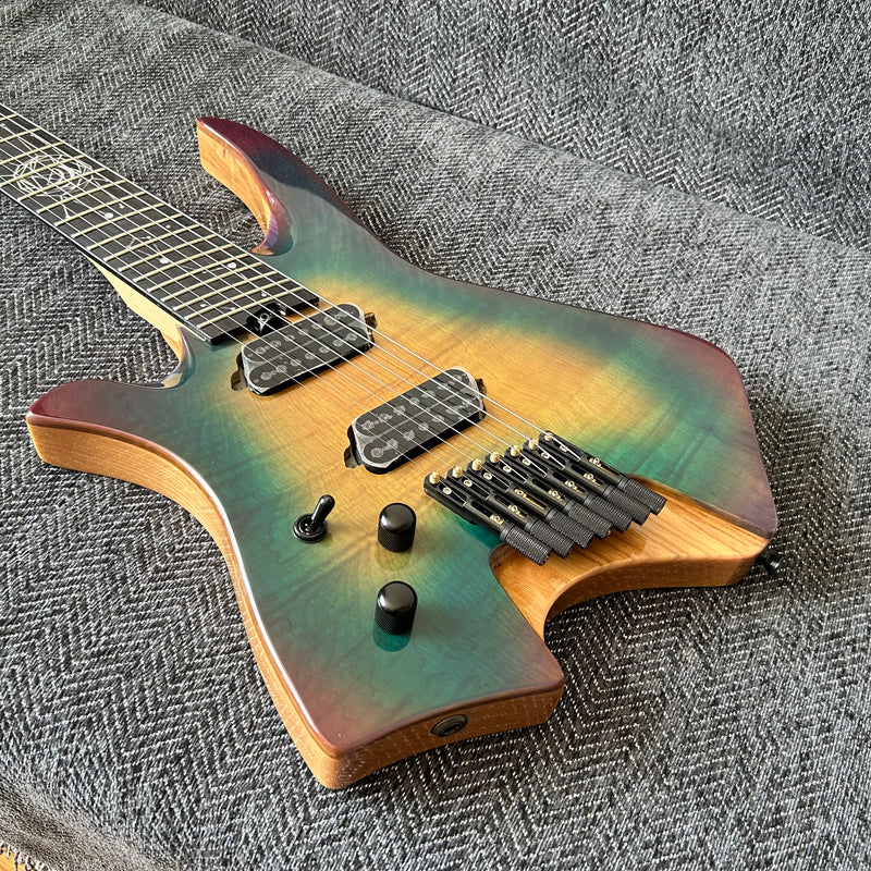 7 Strings Left Hand Ash Wood Body Headless Electric Guitar (GKS-001)