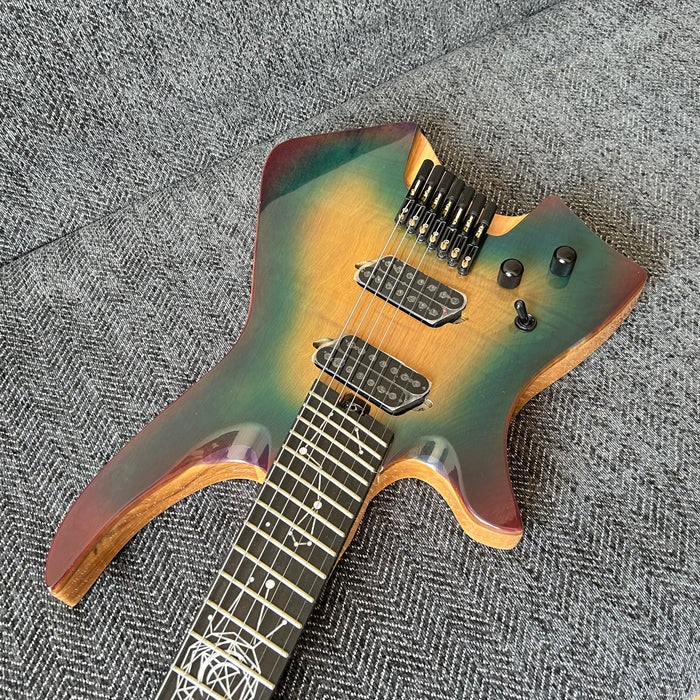 7 Strings Left Hand Ash Wood Body Headless Electric Guitar (GKS-001)