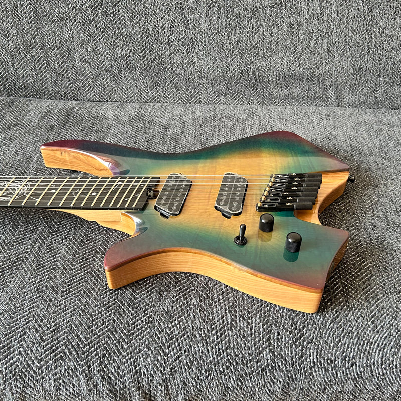 7 Strings Left Hand Ash Wood Body Headless Electric Guitar (GKS-001)
