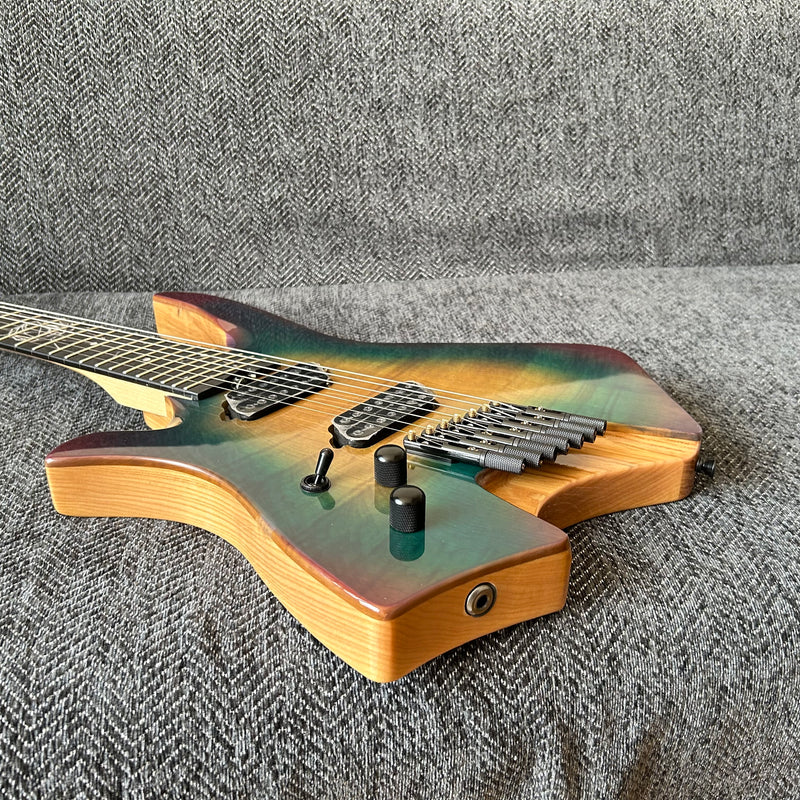 7 Strings Left Hand Ash Wood Body Headless Electric Guitar (GKS-001)