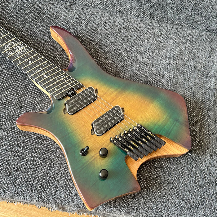7 Strings Left Hand Ash Wood Body Headless Electric Guitar (GKS-001)