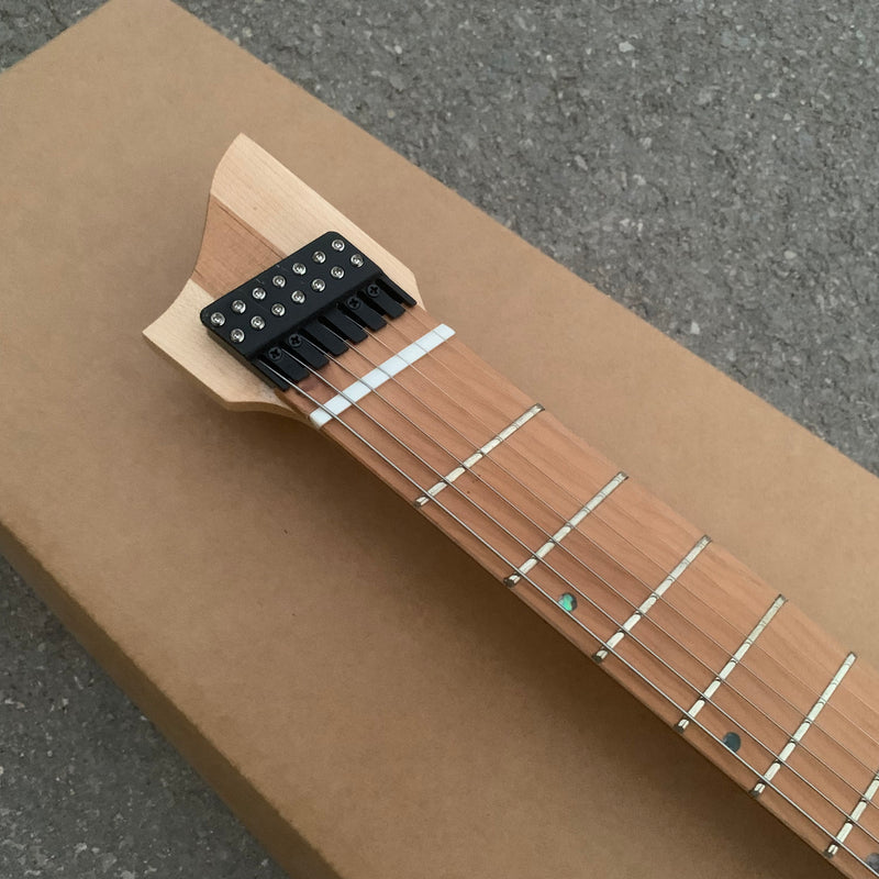 7 Strings Headless Ash Body Electric Guitar with Burl Maple Top (YMZ-234)