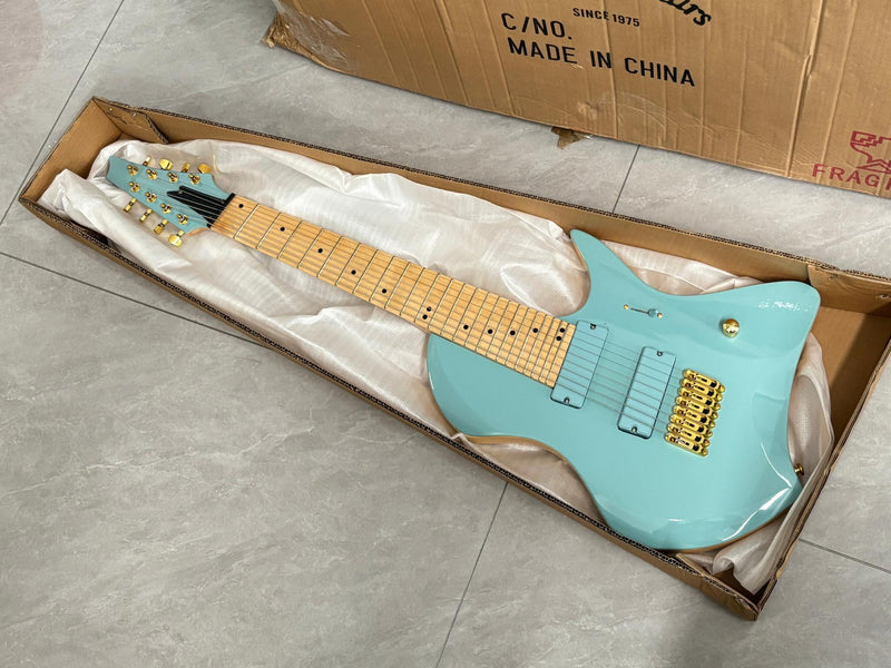 8-String Larada Style Gloss Dusty Blue Electric Guitar (LRG-034X)