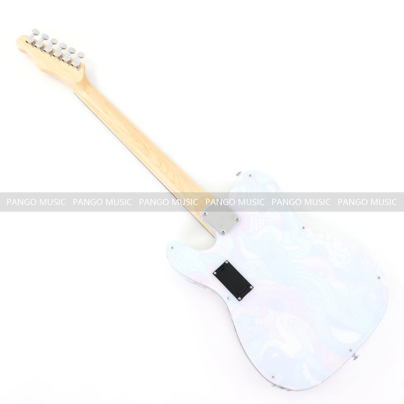 Acrylic Body TL Style Electric Guitar with UV-Printed Graphic Back Plate (PAG-085)