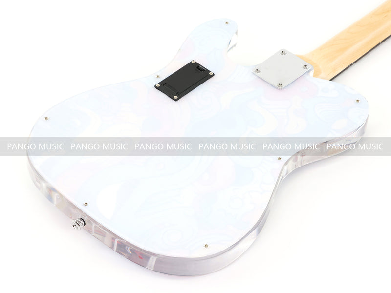 Acrylic Body TL Style Electric Guitar with UV-Printed Graphic Back Plate (PAG-085)