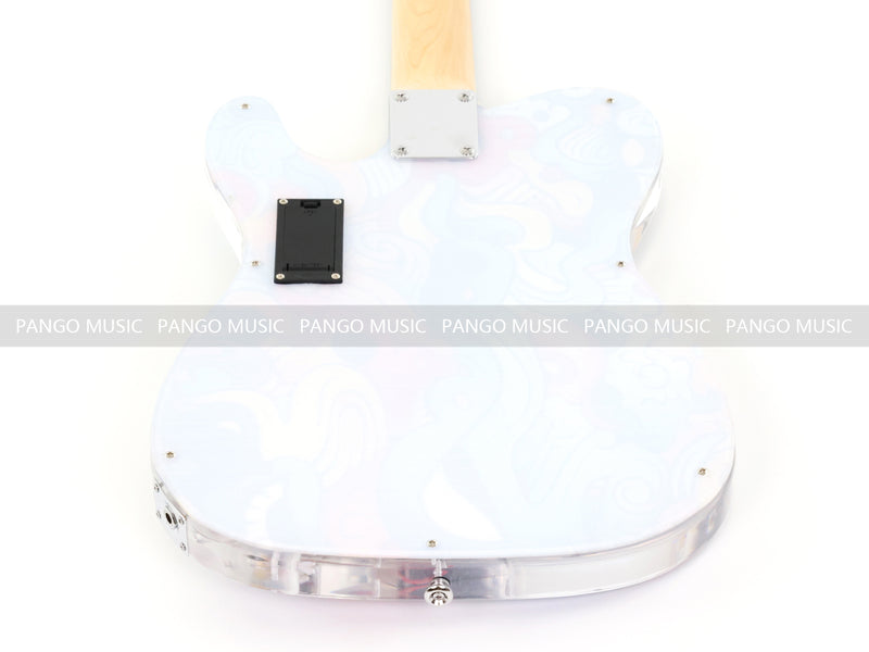 Acrylic Body TL Style Electric Guitar with UV-Printed Graphic Back Plate (PAG-085)