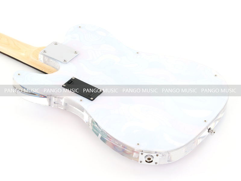 Acrylic Body TL Style Electric Guitar with UV-Printed Graphic Back Plate (PAG-085)