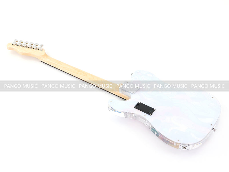 Acrylic Body TL Style Electric Guitar with UV-Printed Graphic Back Plate (PAG-085)