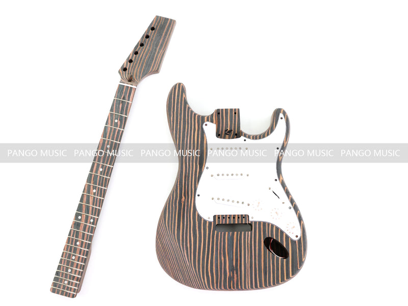 All Zebrawood Blank Headstock ST Style DIY Electric Guitar Kit (PST-567)