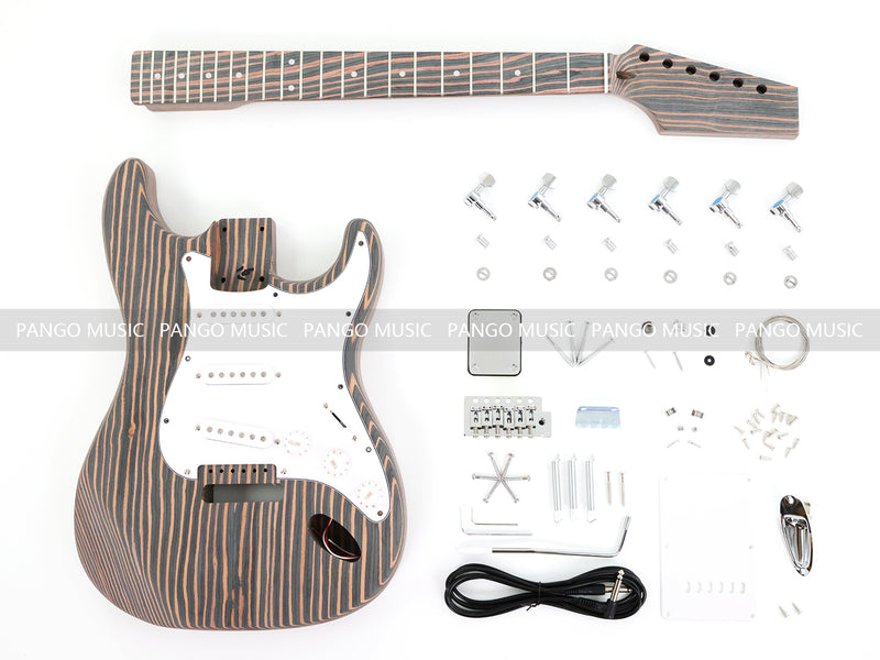 All Zebrawood Blank Headstock ST Style DIY Electric Guitar Kit (PST-567)