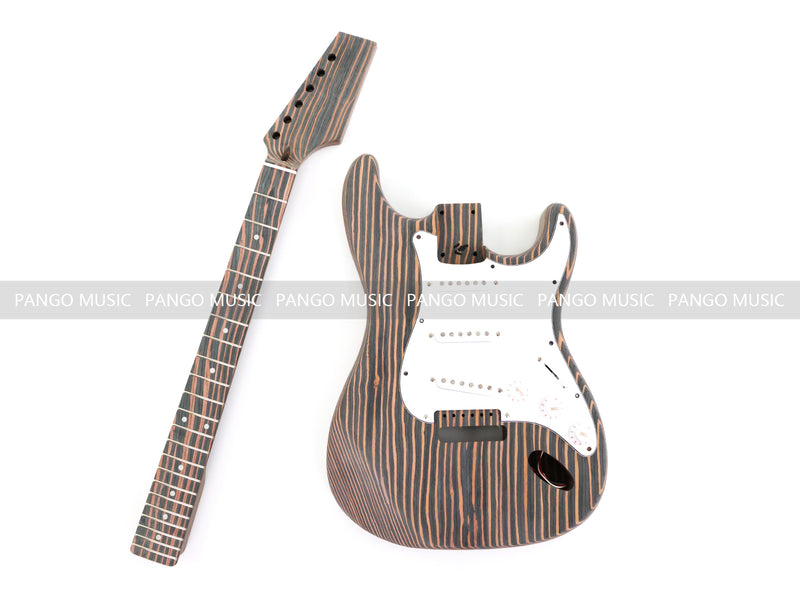 All Zebrawood Blank Headstock ST Style DIY Electric Guitar Kit (PST-567)