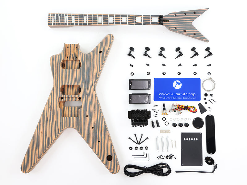 All Zebrawood DIY Electric Guitar Kit (PYX-012X)