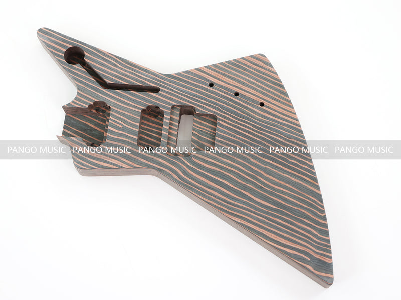 All Zebrawood Explorer Style DIY Electric Guitar Kit (PEX-230X)