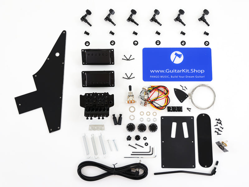 All Zebrawood Explorer Style DIY Electric Guitar Kit (PEX-230X)