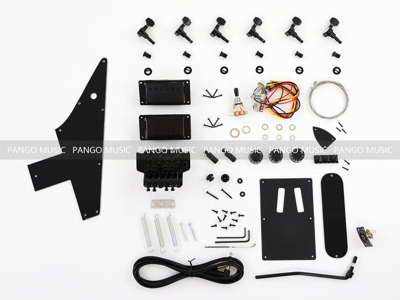 All Zebrawood Explorer Style DIY Electric Guitar Kit (PEX-230X)