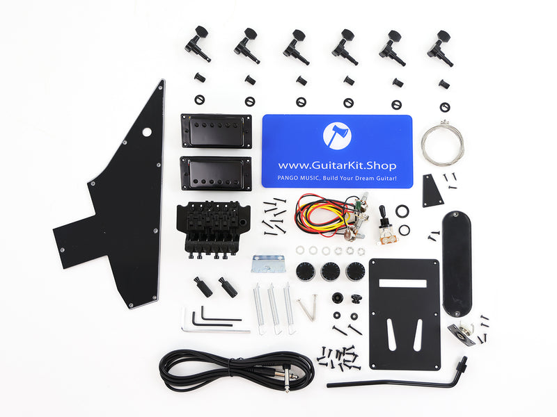 All Zebrawood Explorer Style DIY Electric Guitar Kit (PEX-230)
