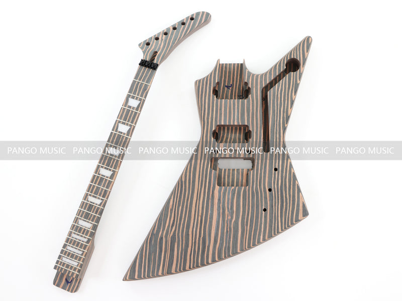 All Zebrawood Explorer Style DIY Electric Guitar Kit (PEX-230)