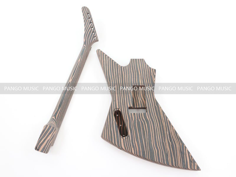 All Zebrawood Explorer Style DIY Electric Guitar Kit (PEX-230)