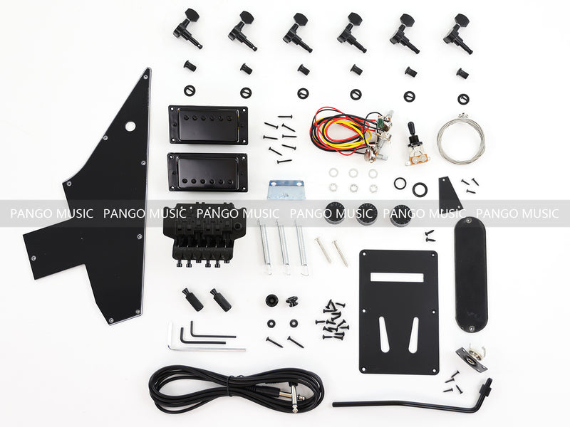 All Zebrawood Explorer Style DIY Electric Guitar Kit (PEX-230)