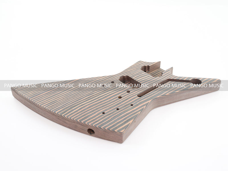 All Zebrawood Explorer Style DIY Electric Guitar Kit (PEX-228)