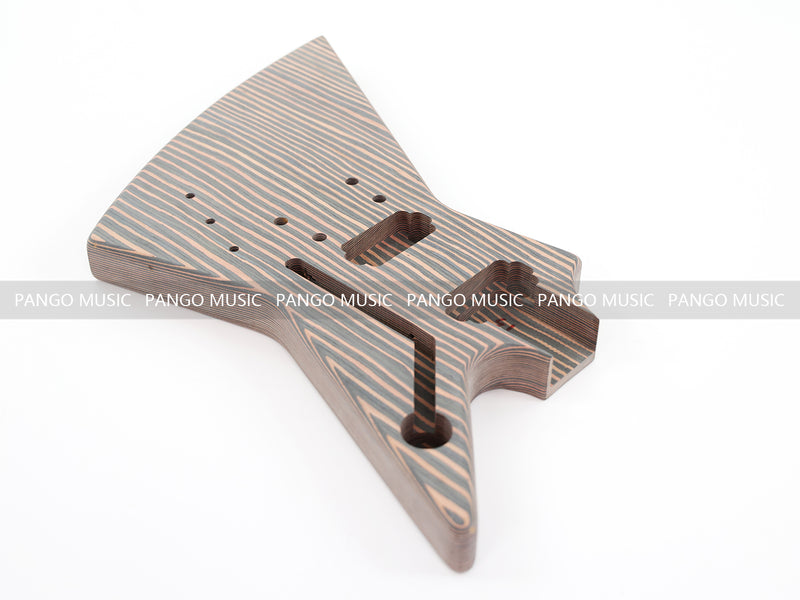 All Zebrawood Explorer Style DIY Electric Guitar Kit (PEX-228)