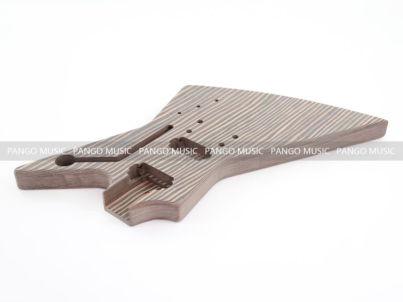 All Zebrawood Explorer Style DIY Electric Guitar Kit (PEX-228)