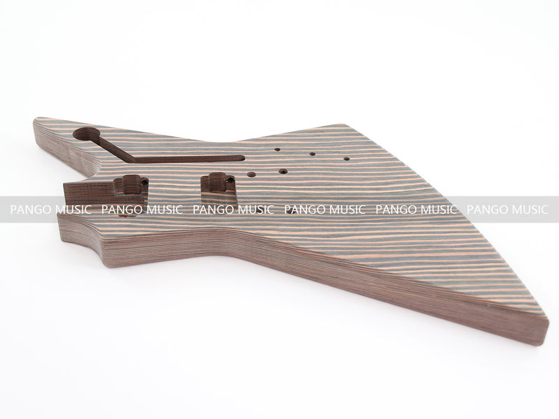 All Zebrawood Explorer Style DIY Electric Guitar Kit (PEX-228)