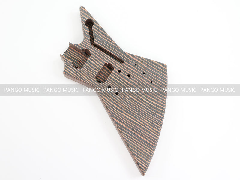 All Zebrawood Explorer Style DIY Electric Guitar Kit (PEX-228)