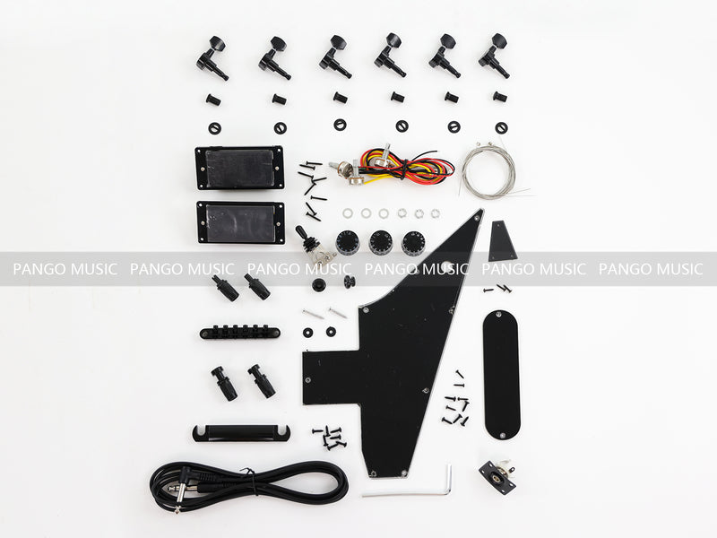 All Zebrawood Explorer Style DIY Electric Guitar Kit (PEX-228)