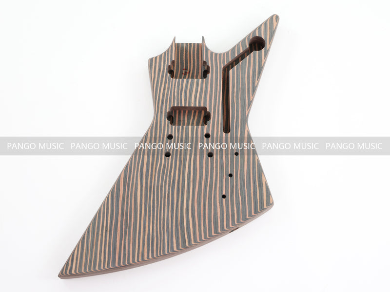 All Zebrawood Explorer Style DIY Electric Guitar Kit (PEX-228)