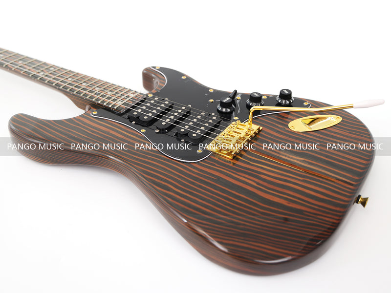 All Zebrawood Wood ST Style Electric Guitar (YMZ-084X)