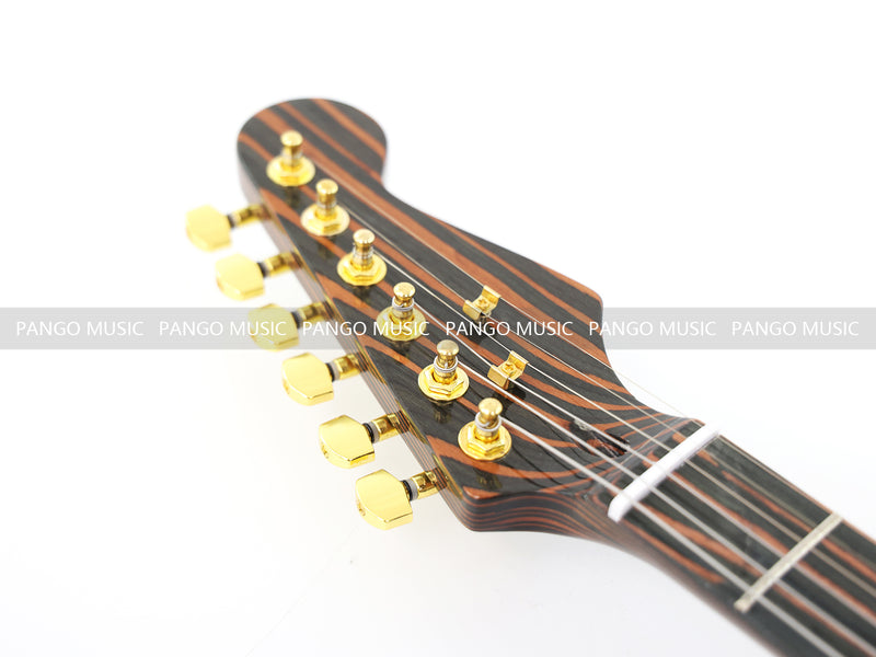 All Zebrawood Wood ST Style Electric Guitar (YMZ-084X)