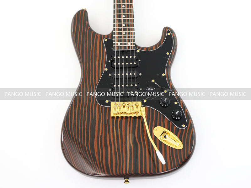 All Zebrawood Wood ST Style Electric Guitar (YMZ-084X)
