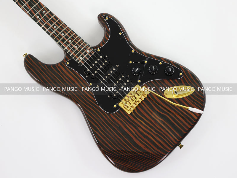 All Zebrawood Wood ST Style Electric Guitar (YMZ-084X)
