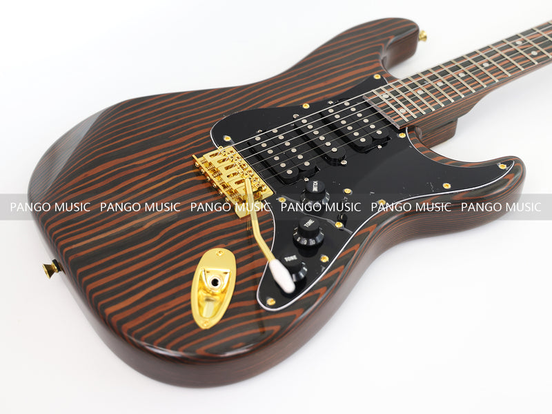 All Zebrawood Wood ST Style Electric Guitar (YMZ-084X)