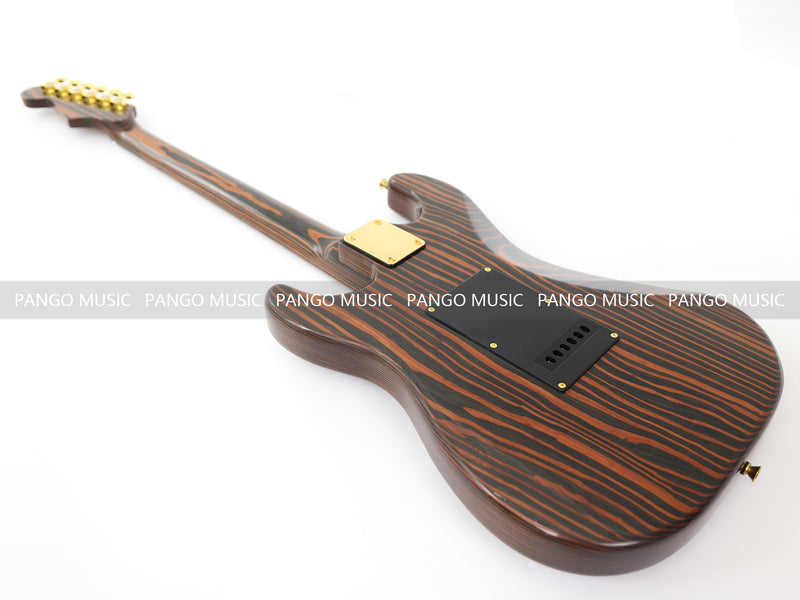 All Zebrawood Wood ST Style Electric Guitar (YMZ-084X)