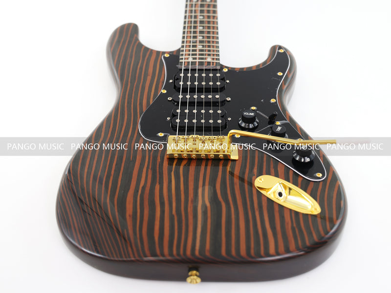All Zebrawood Wood ST Style Electric Guitar (YMZ-084X)