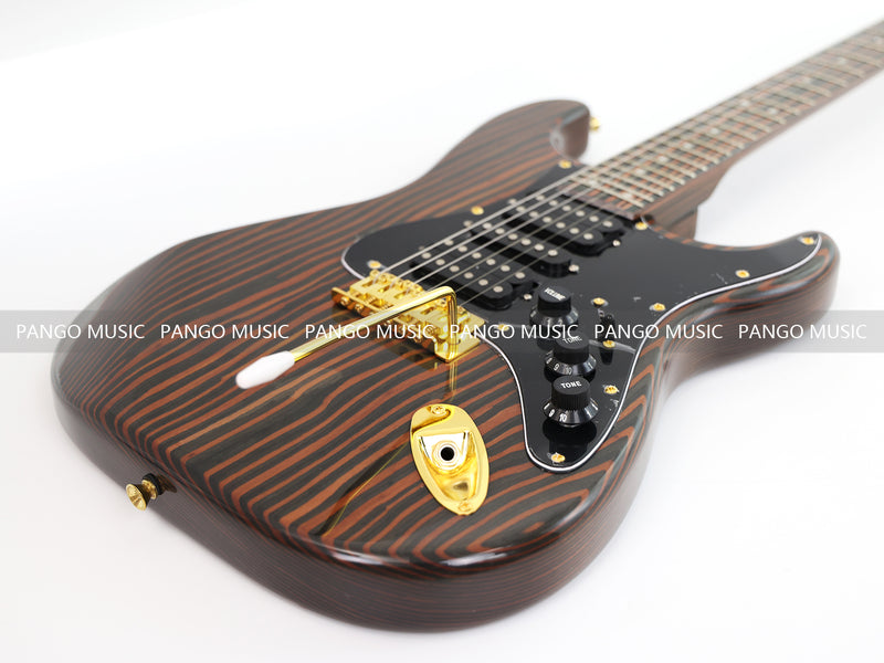 All Zebrawood Wood ST Style Electric Guitar (YMZ-084X)