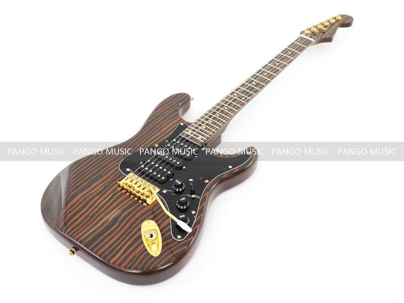 All Zebrawood Wood ST Style Electric Guitar (YMZ-084X)